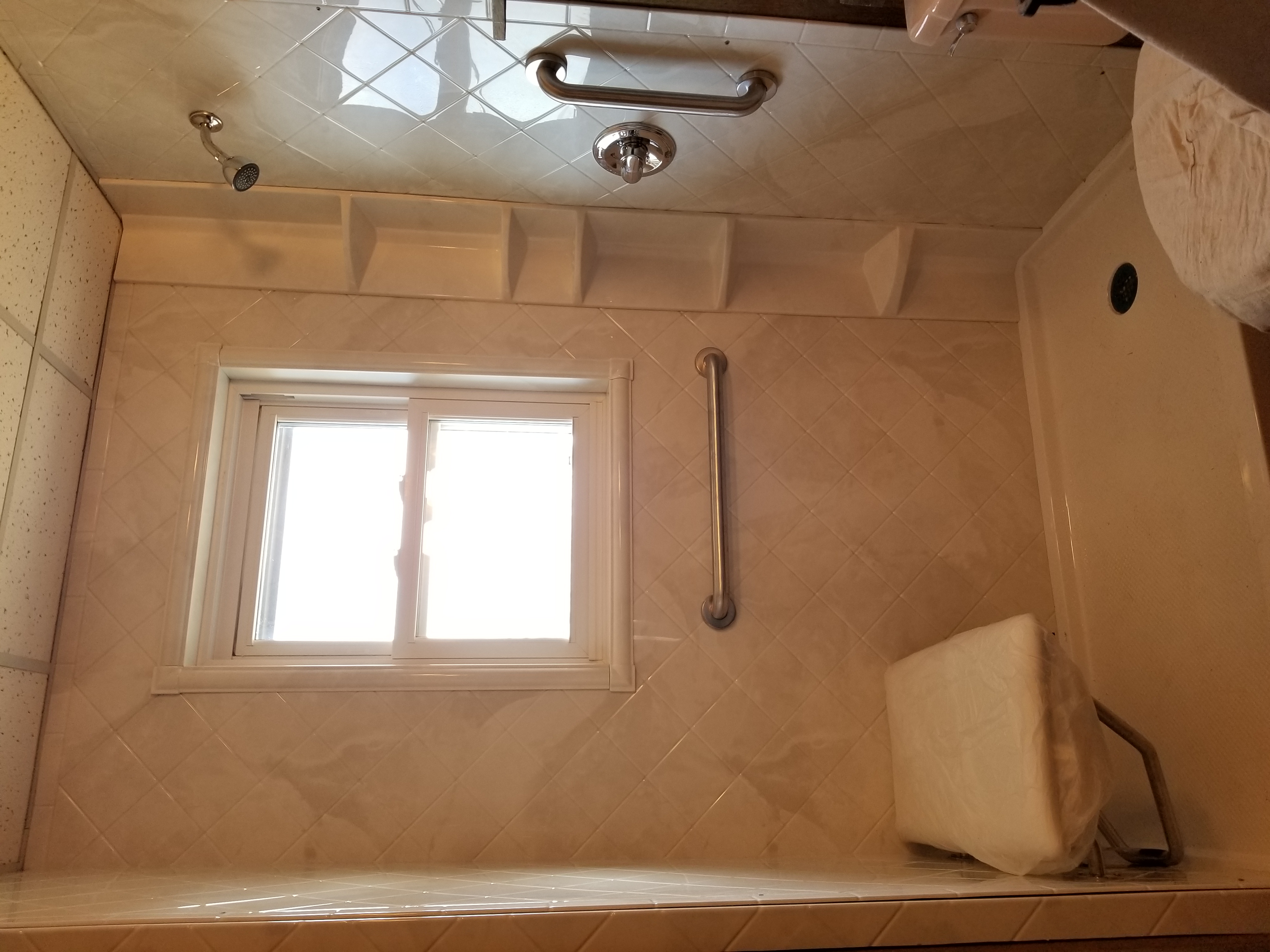  Shower Pan Silver White Walls After 